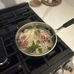 Beef ball and rare beef pho