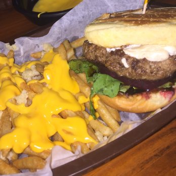 Hilo Burger Joint - Hilo bay burger w/cheese sauce and garlic! Worth the guilt!! Just skimpy on fries for 16 bucks. - Burgers Near Me - Hilo, Hawaii