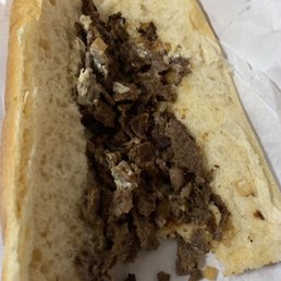 1/2 of their large cheese steak 1/2 of their large cheese steak