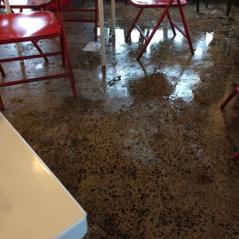 The Taco Stand - Wet floor from rain storm through out the dinning area. - Tacos Near Me - Encinitas, California The Taco Stand - Wet floor from rain storm through out the dinning area. - Tacos Near Me - Encinitas, California