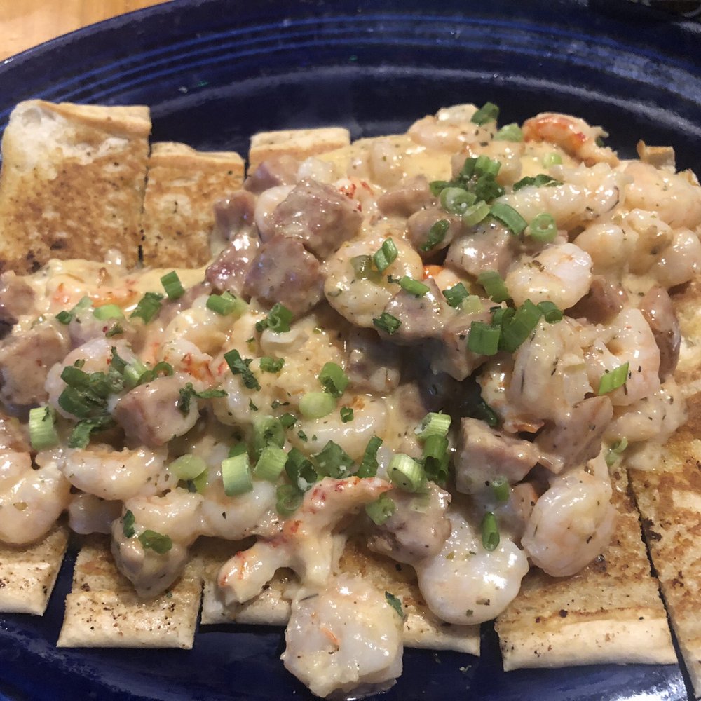 The Reef - Boudreaux bread with shrimp, crawfish and gator sausage in a cream sauce - Seafood Near Me - Biloxi, Mississippi The Reef - Boudreaux bread with shrimp, crawfish and gator sausage in a cream sauce - Seafood Near Me - Biloxi, Mississippi