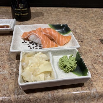 Sushi Shack - Salmon Sushi and wasabi w/ginger - Sushi Bars Near Me - Plano, Texas Sushi Shack - Salmon Sushi and wasabi w/ginger - Sushi Bars Near Me - Plano, Texas