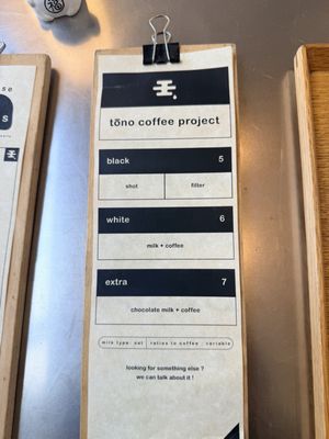 Menu photo 1 Tono coffee project San Jose, CA