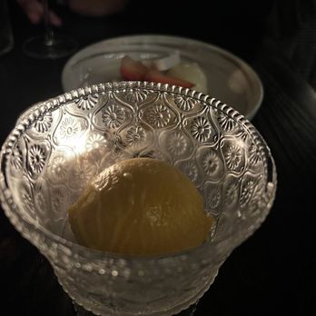 ROOP Chicago Innovative Indian Restaurant & Cocktail Bar - Complimentary mango sorbet! - Indian Near Me - Chicago, Illinois