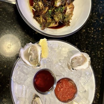 Cardinal - Brussels sprouts & raw oysters - New American Near Me - Atlantic City, New Jersey