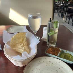 Rita and chutneys, and a majito Rita and chutneys, and a majito