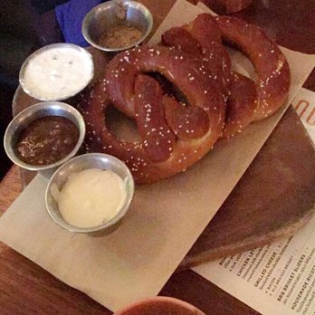Tavern Hall - Pretzels w/ all dipping sauces and moscow mules! Definitely worth ordering!! - New American Near Me - Bellevue, Washington Tavern Hall - Pretzels w/ all dipping sauces and moscow mules! Definitely worth ordering!! - New American Near Me - Bellevue, Washington