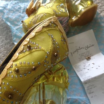 Irregular Choice - In this photo of my brand new shoes - notice there is glue all over them, dirt, missing rhinestones and beads ( displayed on reciept ) - Shoe Stores Near Me - London, XGL