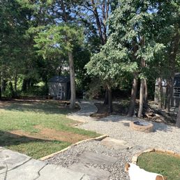 Fire pit and pathways