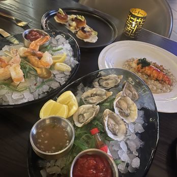 Hell's Kitchen - Oysters on a half shell, shrimp cocktail, lobster risotto and pan seared scallops. - Cocktail Bars Near Me - Funner, California Hell's Kitchen - Oysters on a half shell, shrimp cocktail, lobster risotto and pan seared scallops. - Cocktail Bars Near Me - Funner, California