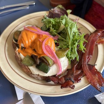 Nourish In The Harbour - Romesco sourdough breakfast with bacon add on - Breakfast & Brunch Near Me - Victoria, British Columbia Nourish In The Harbour - Romesco sourdough breakfast with bacon add on - Breakfast & Brunch Near Me - Victoria, British Columbia
