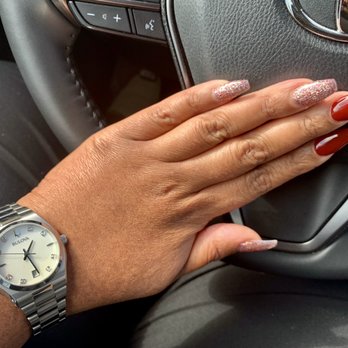 Magic Nails - Coffin shaped acrylic Nails with two colors - Nail Salons Near Me - Tulsa, Oklahoma Magic Nails - Coffin shaped acrylic Nails with two colors - Nail Salons Near Me - Tulsa, Oklahoma