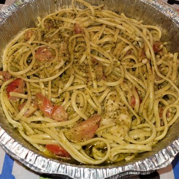 Rose's Old World Restaurant & Pizzeria - Chicken and pesto over linguini (lunch menu) - Pizza Near Me - Windham, Maine Rose's Old World Restaurant & Pizzeria - Chicken and pesto over linguini (lunch menu) - Pizza Near Me - Windham, Maine