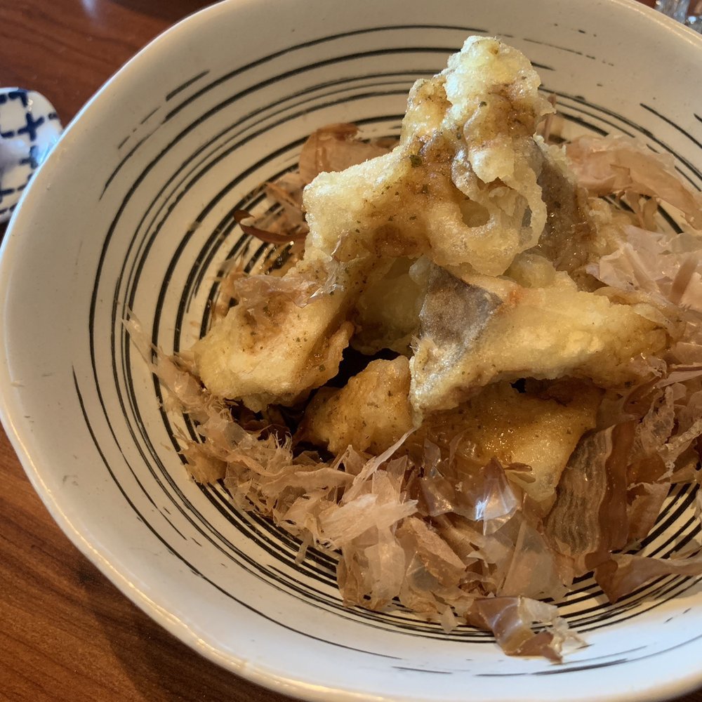 Kamonegi - King oyster mushroom tempura with daikon - Japanese Near Me - Seattle, Washington Kamonegi - King oyster mushroom tempura with daikon - Japanese Near Me - Seattle, Washington