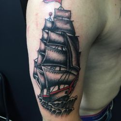 Gill Montie’s Tattoo Mania - Pirate Ship Tattoo