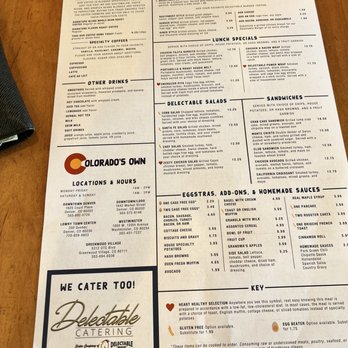 The Delectable Egg - a menu for lunch - Breakfast & Brunch Near Me - Denver, Colorado