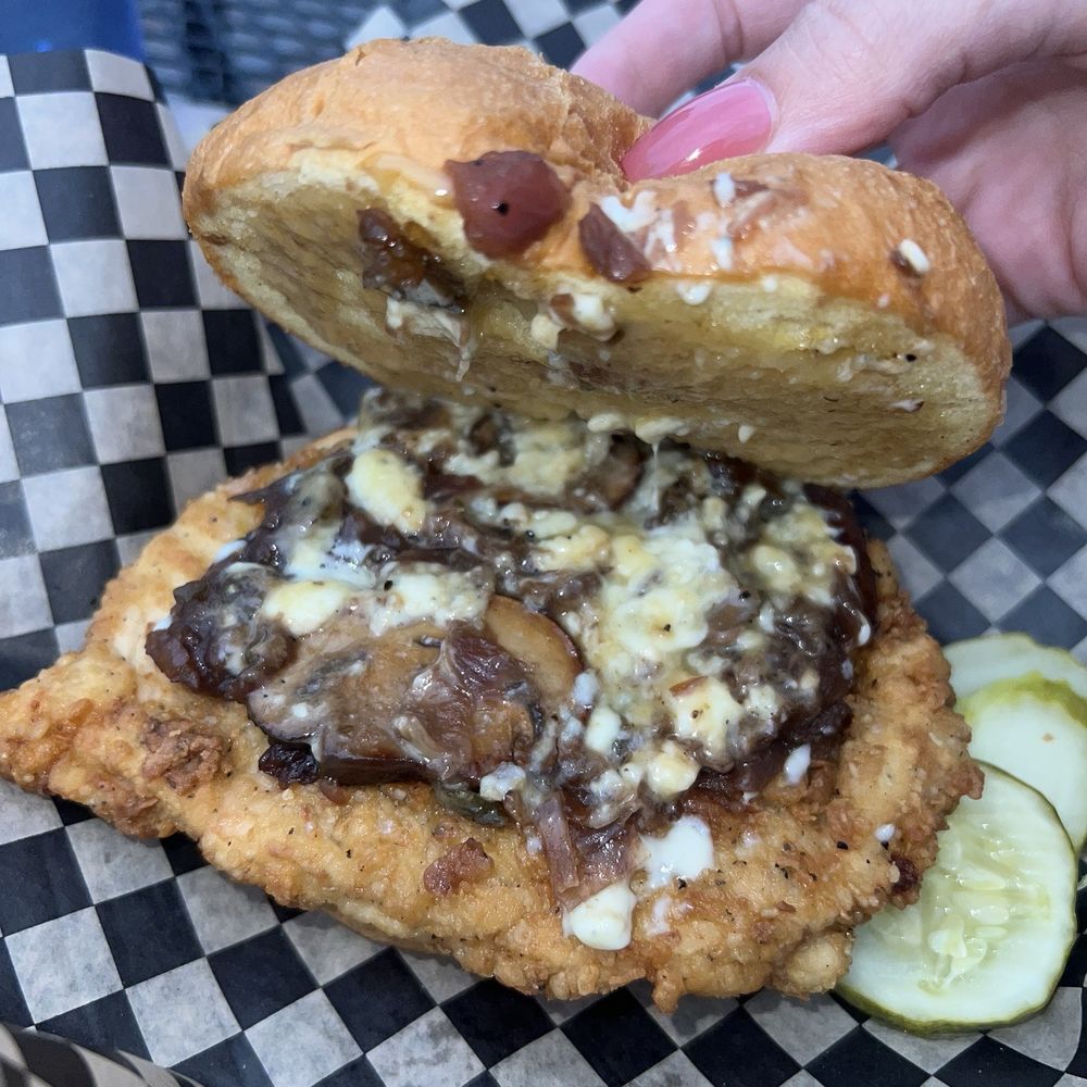Mushroom chicken sandwich