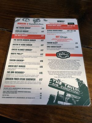 Menu photo 1 The Tavern Austin, TX