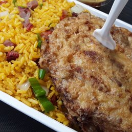 Beef egg fu young with pork fried rice. Comes with gravy Beef egg fu young with pork fried rice. Comes with gravy