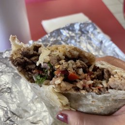 Carne asada burrito - two scoops of carne asada! Carne asada burrito - two scoops of carne asada!