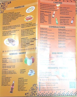 Menu photo 2 Sabor Tierra Caliente Waukegan, IL