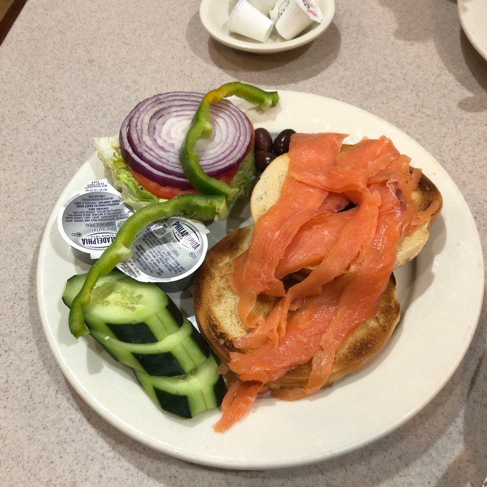 Applejack Diner - Loaded bagel!!!! So much lox!!! - Diners Near Me - New York, New York