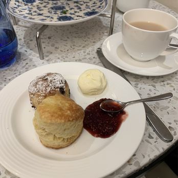 holts café - Plain scone and Chocolate Cranberry Scone (clotted cream and jam) - Cafes Near Me - Toronto, Ontario