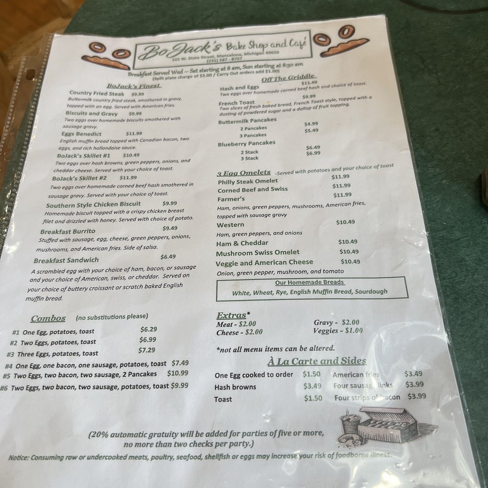 Bojack's Bake Shop & Cafe - Menu - Bakeries Near Me - Mancelona, Michigan Bojack's Bake Shop & Cafe - Menu - Bakeries Near Me - Mancelona, Michigan