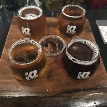 K2 Brothers Brewing - Flights always available with pretzels in the middle to cleanse your palette. - Breweries Near Me - Rochester, New York