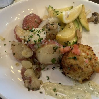 Palm Valley Fish Camp - Blue Crab Cakes, the red potatoes were excellent, the zucchini was undercooked and hard to chew. - Seafood Near Me - Ponte Vedra Beach, Florida Palm Valley Fish Camp - Blue Crab Cakes, the red potatoes were excellent, the zucchini was undercooked and hard to chew. - Seafood Near Me - Ponte Vedra Beach, Florida