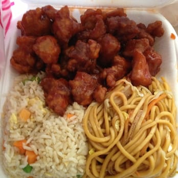 China One - Orange chicken lunch meal, with half and half chow mein and rice.. - Chinese Near Me - Fontana, California China One - Orange chicken lunch meal, with half and half chow mein and rice.. - Chinese Near Me - Fontana, California