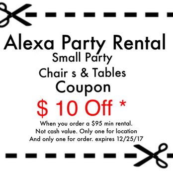 Alexa Party Rental - I used this coupon - Party Equipment Rentals Near Me