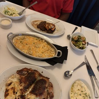 Ruth's Chris Steak House - Half Stuffed Chicken Breast, Mashed, Roasted Brussels Sprouts, Caesar Salad, shrimp and steak, Macaroni and cheese. - Steakhouses Near Me - St. Louis, Missouri