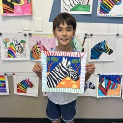 Creating My Art - Different art projects each day. Colorful Zebra with marker.