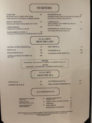 Menu photo 1 Steakhouse at The Mission Inn Riverside, CA Menu photo 1 Steakhouse at The Mission Inn Riverside, CA