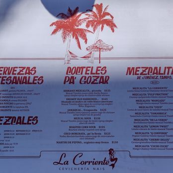 La Corriente Cevichería Nais - Alcoholic beverages menu - Seafood Near Me - Tijuana, BCN
