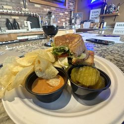 On The Vine Craft Beer and Wine - Caprese sandwich w/ side of chips & pickles