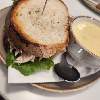 Colby’s Cafe & Brew - Cup of Broccoli Cheese and a half a Chipotle Chicken Sandwich. - Coffee & Tea Near Me - Whitehall, Michigan Colby’s Cafe & Brew - Cup of Broccoli Cheese and a half a Chipotle Chicken Sandwich. - Coffee & Tea Near Me - Whitehall, Michigan
