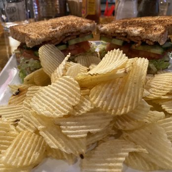 Cafe Nola - Chipotle Turkey Club (subbed turkey with tempeh) avocado, bacon, tomato, chipotle veganaise, lettuce, cucumber, toasted wheat bread - Coffee & Tea Near Me - Frederick, Maryland