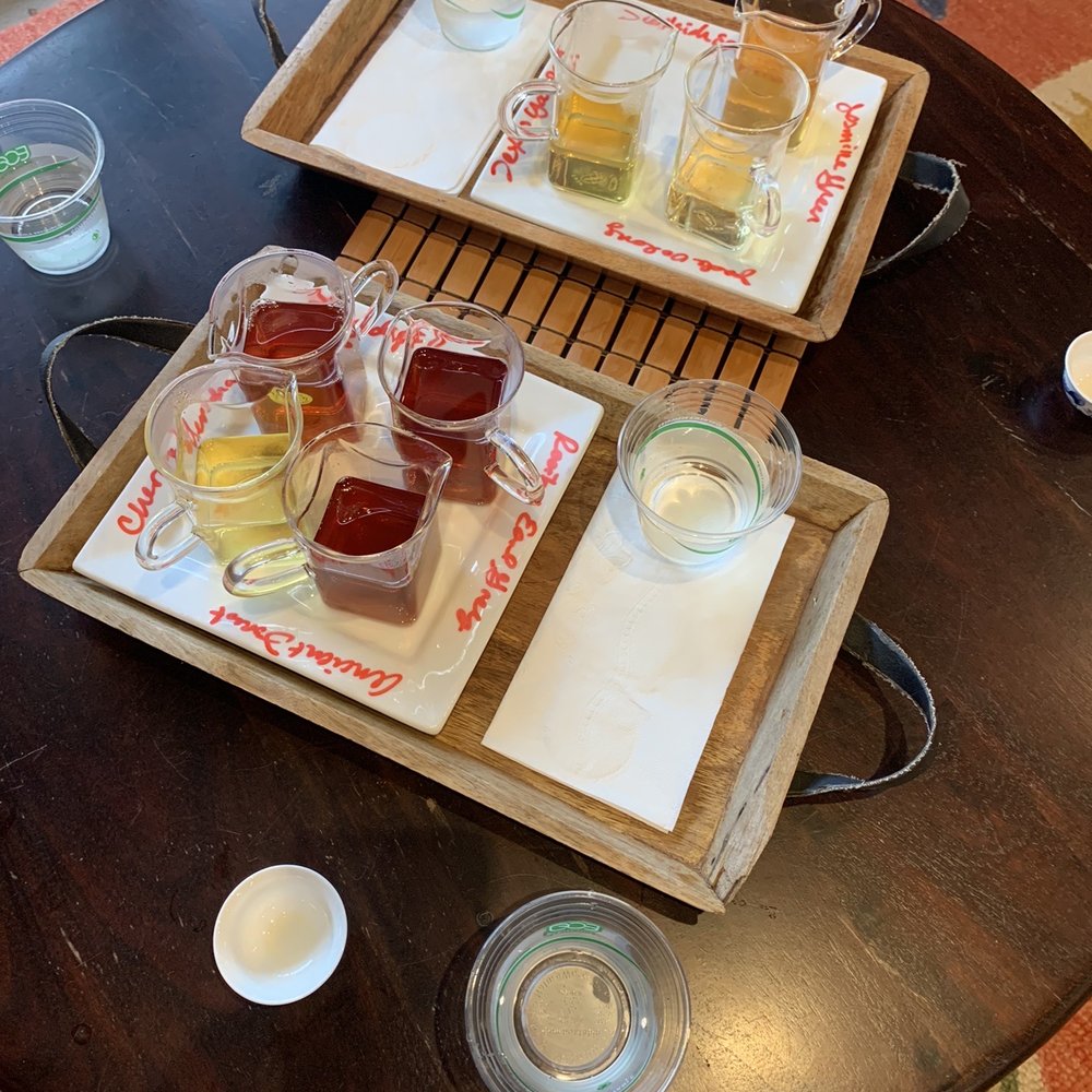Zhi Tea - Tea flight (cherry sencha, ancient forest, rooibos earl grey, and Fredericksburg peach) - Tea Rooms Near Me - Austin, Texas Zhi Tea - Tea flight (cherry sencha, ancient forest, rooibos earl grey, and Fredericksburg peach) - Tea Rooms Near Me - Austin, Texas