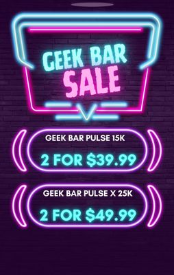 Geek Bar Sale - Great selection for Geek Bars, re-stocks 3 times per week Geek Bar Sale - Great selection for Geek Bars, re-stocks 3 times per week