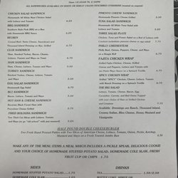 Menu as of Jan. 2021