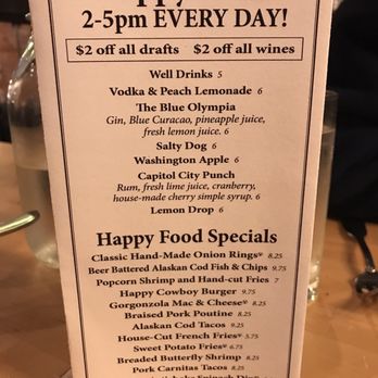 Uptown Grill - Happy hour menu - Cocktail Bars Near Me - Olympia, Washington