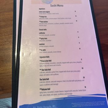82 Degrees - sushi menu - Seafood Near Me - St. Pete Beach, Florida 82 Degrees - sushi menu - Seafood Near Me - St. Pete Beach, Florida