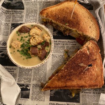 Prohibition Kitchen - Short Rib Grilled Cheese - get the Beer Cheese Soup as a side with the fries and use for dipping - yum! - Bars Near Me - St. Augustine, Florida Prohibition Kitchen - Short Rib Grilled Cheese - get the Beer Cheese Soup as a side with the fries and use for dipping - yum! - Bars Near Me - St. Augustine, Florida