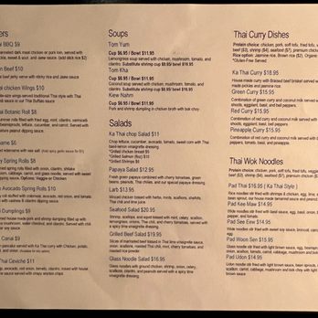 Ka Thai - Temporary Lunch Menu - Thai Near Me - Dallas, Texas