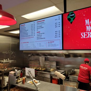 Five Guys - the menu of a fast food restaurant - Burgers Near Me - San Diego, California Five Guys - the menu of a fast food restaurant - Burgers Near Me - San Diego, California