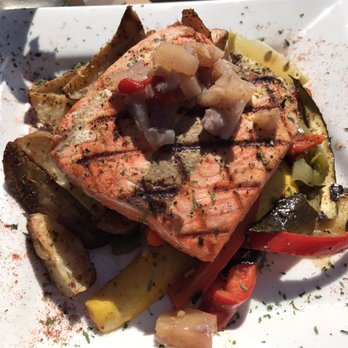 Topside Bar & Grill - On top of the salmon is weird color pineapples. I didnt eat it. - American Near Me - Steilacoom, Washington Topside Bar & Grill - On top of the salmon is weird color pineapples. I didnt eat it. - American Near Me - Steilacoom, Washington