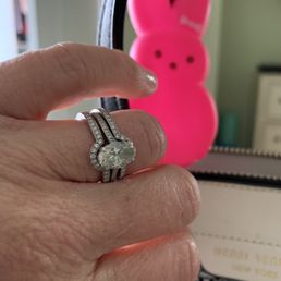 Before my manicure so you get to see the Easter peep!  Soooo love my rings from Mark Broumand!