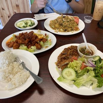 M Thai - Orange chicken, pineapple shrimp fried rice, and crispy pork belly. - Salad Near Me - North Las Vegas, Nevada M Thai - Orange chicken, pineapple shrimp fried rice, and crispy pork belly. - Salad Near Me - North Las Vegas, Nevada